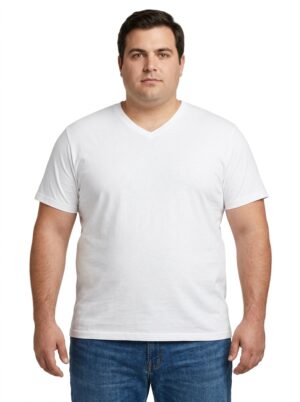 Polera cuello V manga corta Tallas grandes
