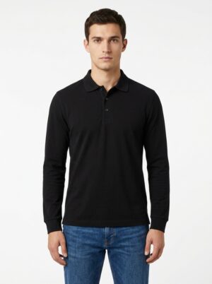 Polera cuello polo manga larga Adulto